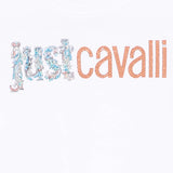 Just Cavalli Kids T-Shirt Bianco con Stampa Logo per Bambine