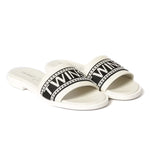 Twinset Kids Sandalo Off-White e Nero con Logo per Bambine