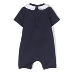 Moschino Kids Pagliaccetto Blu con Stampa Teddy Bear (retro)