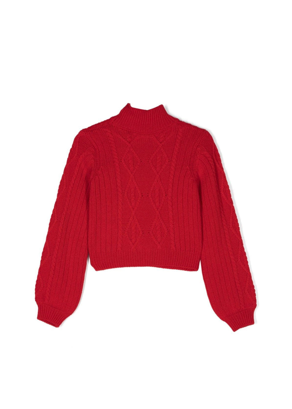 Elisabetta Franchi La Mia Bambina Maglioncino Crop Rosso/Burro per Bambine (retro)