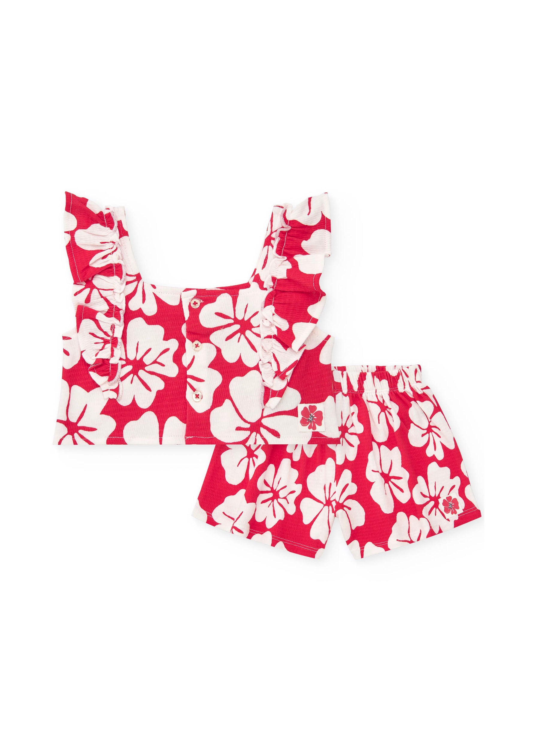 Tuc Tuc Top con Shorts Rosso/Bianco per Neonate