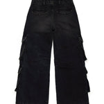 Diesel Kids Jeans Cargo Denim Nero per Bambine (retro)