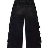 Diesel Kids Jeans Cargo Denim Nero per Bambine (retro)
