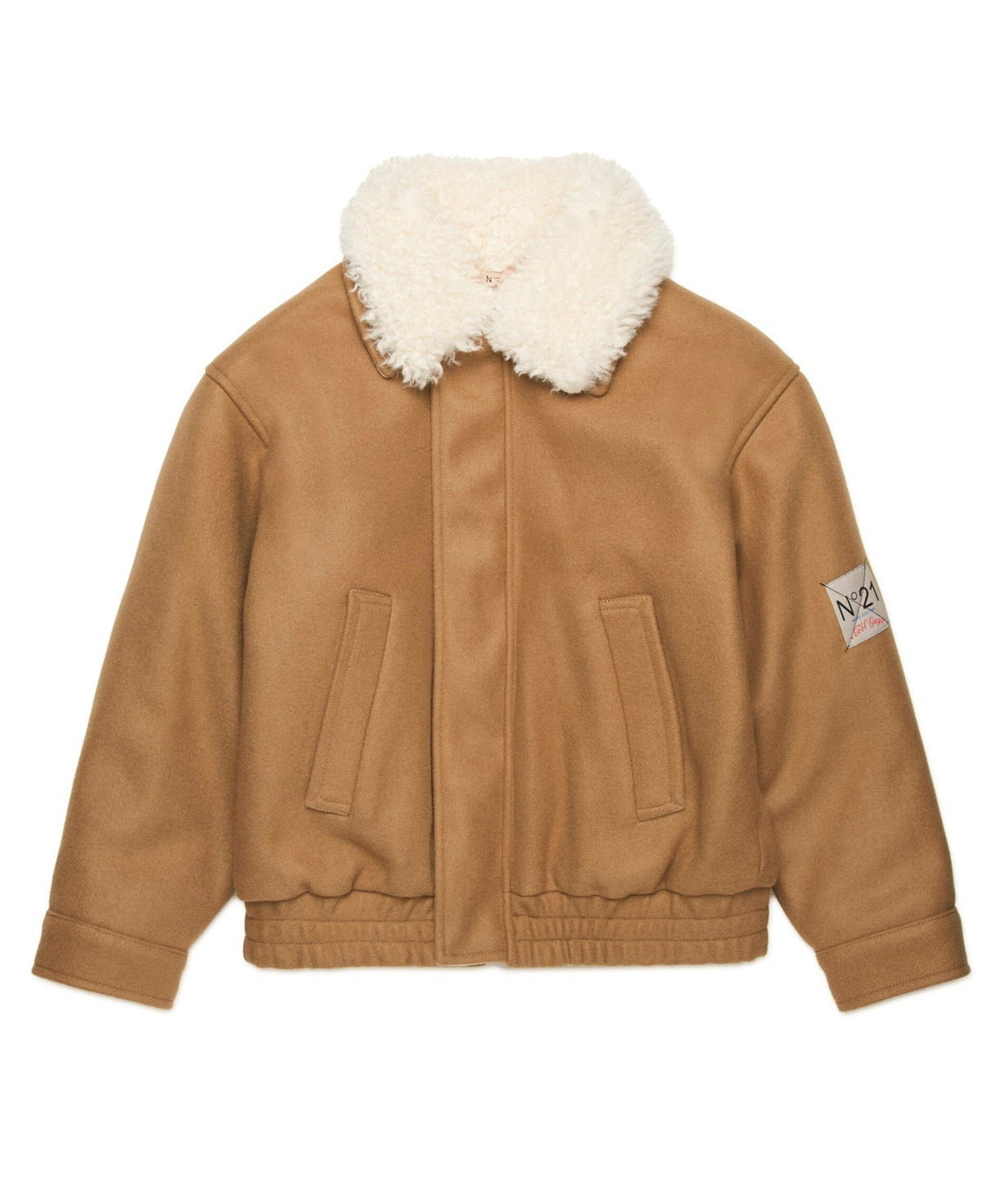N°21 Kids Bomber Marrone con Pelliccia per Bambine