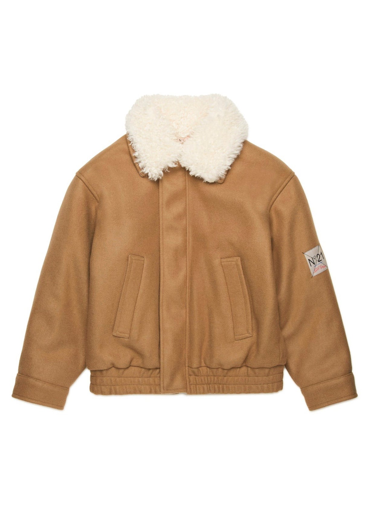 N°21 Kids Bomber Marrone con Pelliccia per Bambine