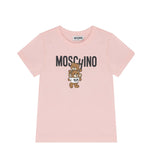 Moschino Kids T-shirt Rosa con Stampa Teddy
