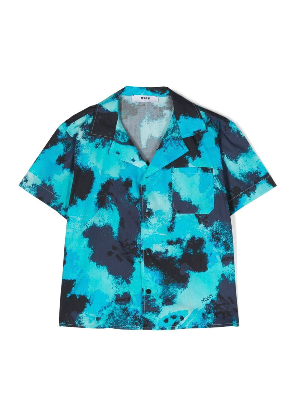 MSGM Kids Camicia Turchese Tie Dye per Bambini