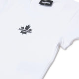 Dsquared2 Kids T-shirt Bianca con Stampa Logo Foglia D'acero Unisex per Bambini
