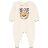 Moschino Kids Tutina Beige con Logo Teddy Bear per Neonati