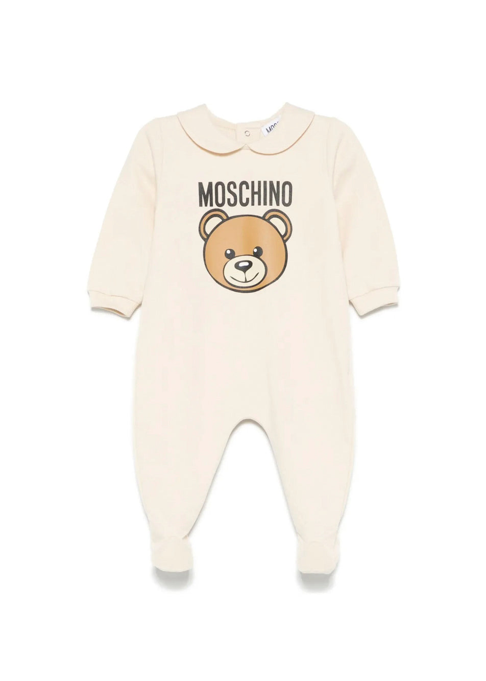 Moschino Kids Tutina Beige con Logo Teddy Bear per Neonati