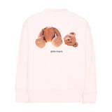 Palm Angels Kids Felpa Rosa con Stampa Teddy per Bambine