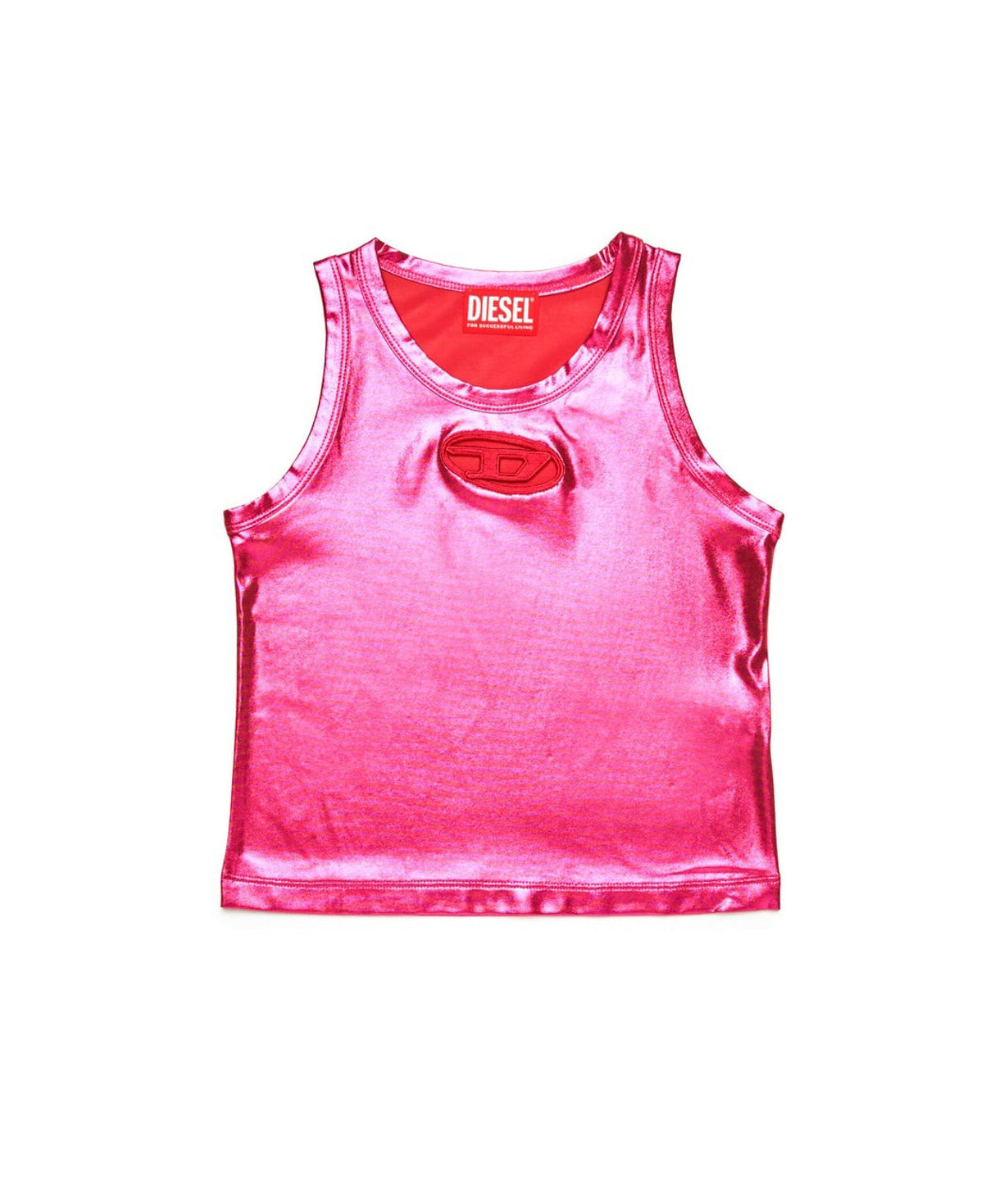 Diesel Kids Top Fucsia Metallizzato con Oval D per Bambine