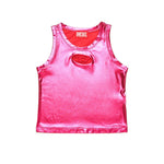 Diesel Kids Top Fucsia Metallizzato con Oval D per Bambine