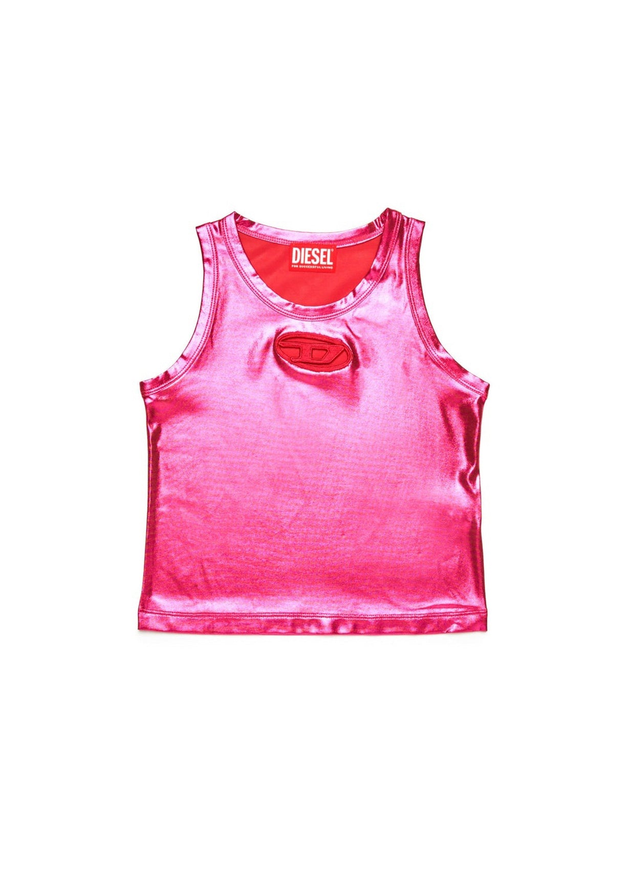 Diesel Kids Top Fucsia Metallizzato con Oval D per Bambine