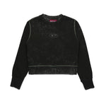 Diesel Kids Felpa Girocollo Nera Marmorizzata per Bambine