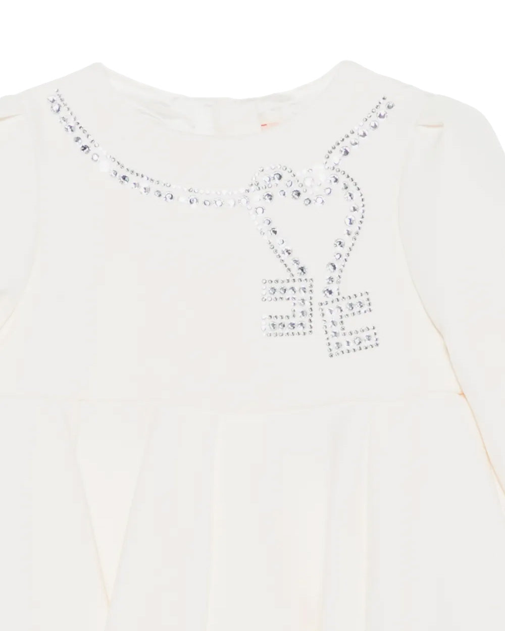 Elisabetta Franchi La Mia Bambina Abito Milk con Strass per Neonate