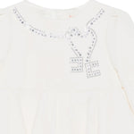 Elisabetta Franchi La Mia Bambina Abito Milk con Strass per Neonate