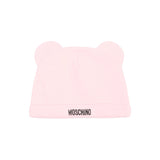 Moschino Kids Set Nascita Rosa con Tutina, Cappellino e Bavaglino con Stampa Teddy Bear Unisex