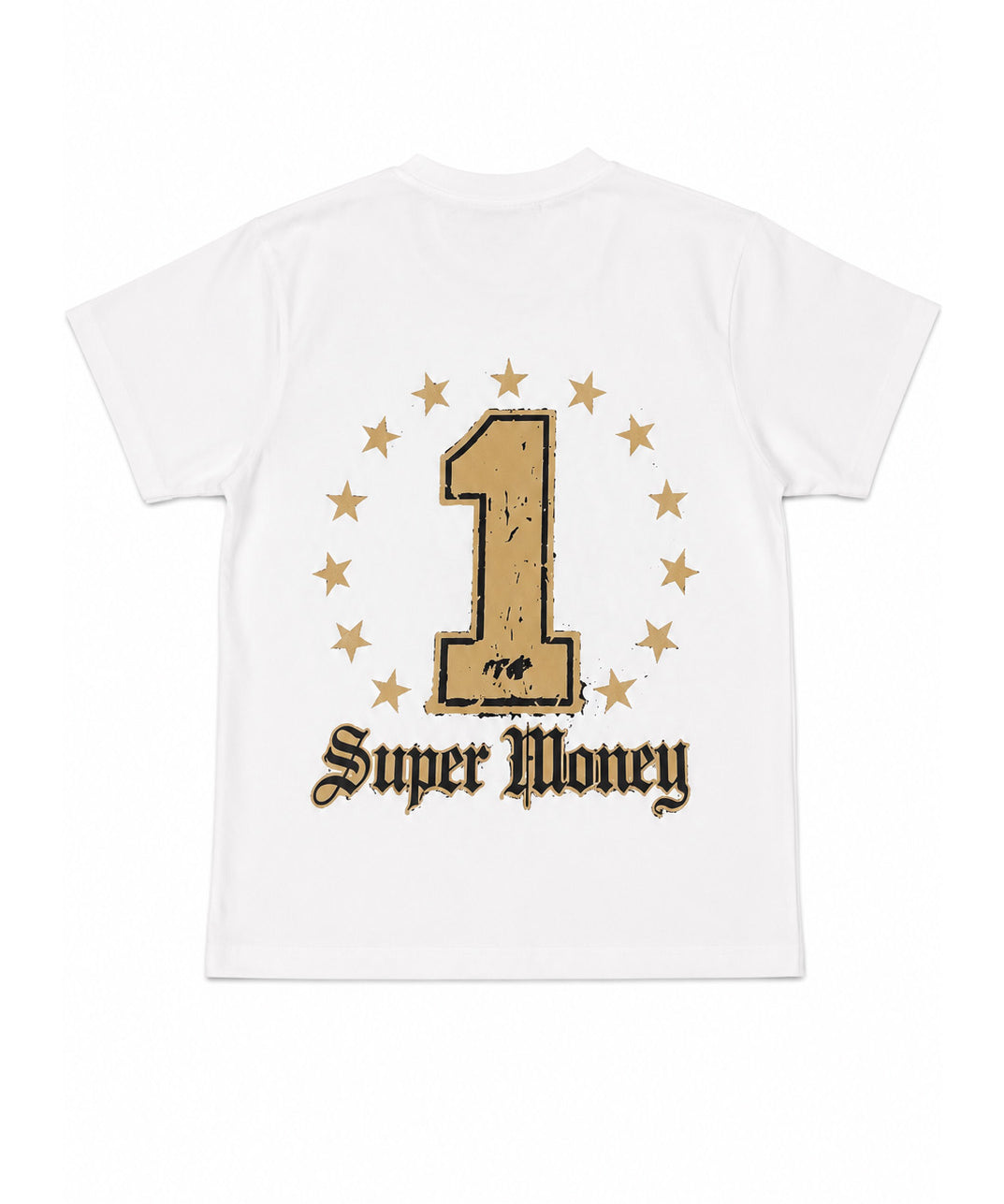 ArtSuperMoney Kids T-Shirt Bianco con Stampa Strass per Bambini