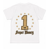 ArtSuperMoney Kids T-Shirt Bianco con Stampa Strass per Bambini