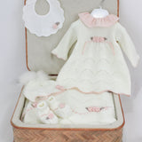 Marlù Vanilla/Peach Pink Layette with Dress for Newborns