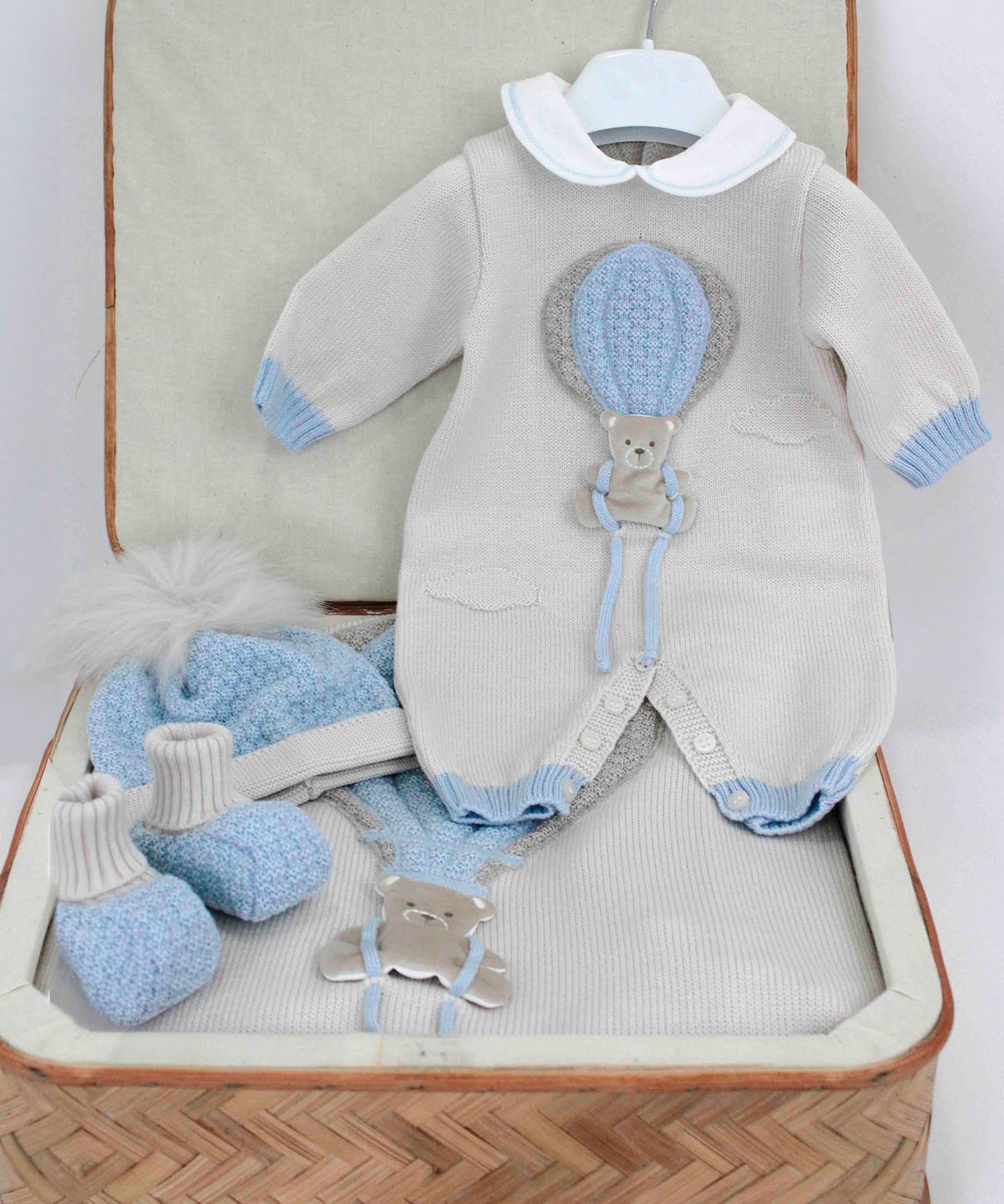 Marlù Corredino Celeste/Beige per Neonati