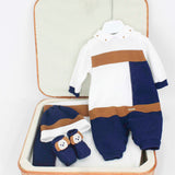 Marlù White/Blue Layette with Baby Romper