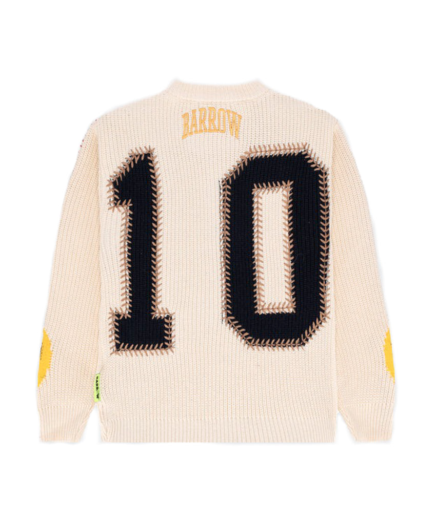 Barrow Kids Maglione "10" Crema Girocollo per Bambini