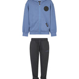 John Richmond Kids Set Felpa con Zip e Pantalone Blu/Nero per Bambini