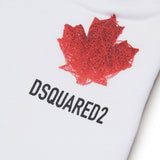 Dsquared2 Kids Bermuda Bianco con Stampa Logo per Neonati