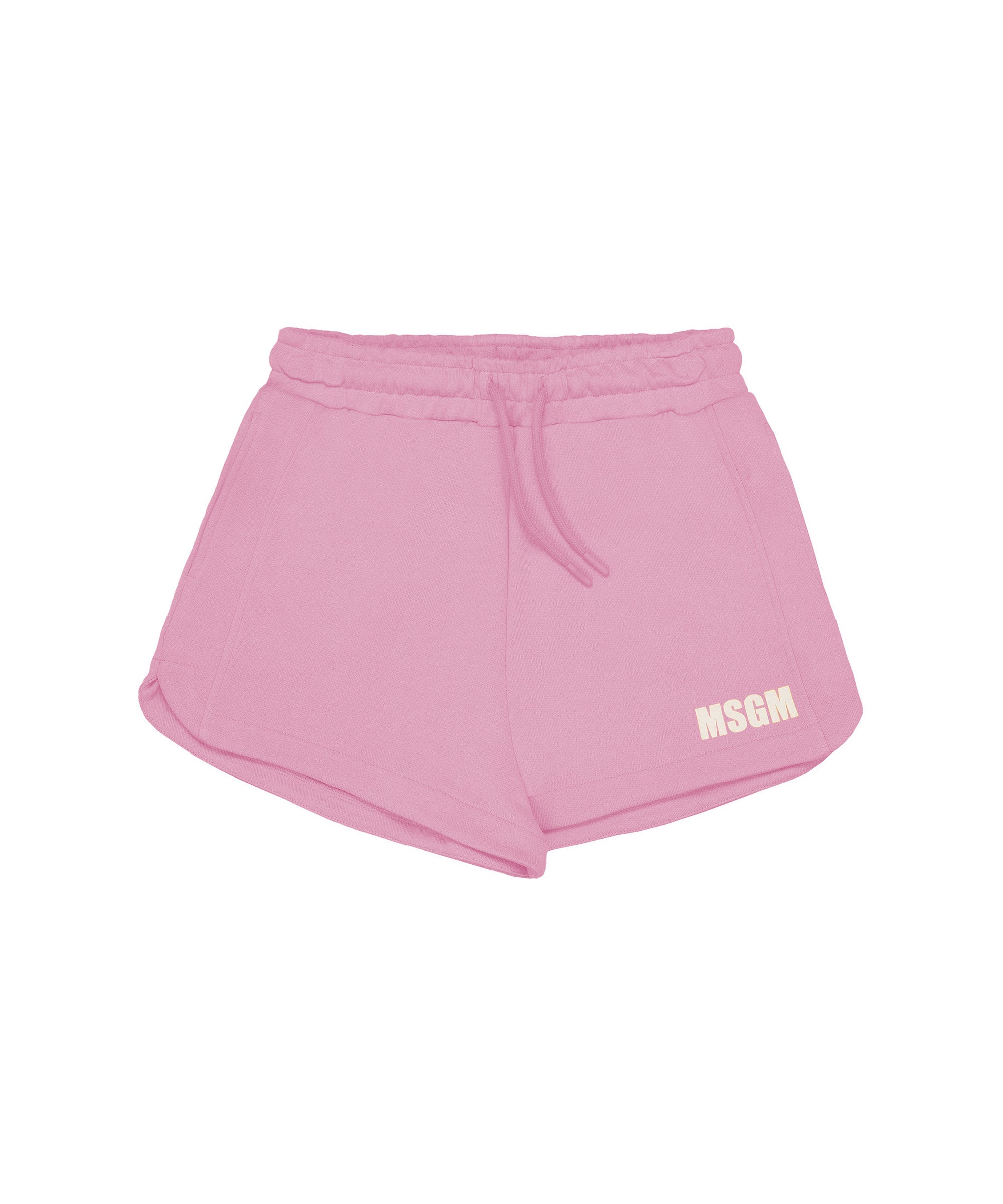 MSGM Kids Short Rosa con Logo per Bambine fronte