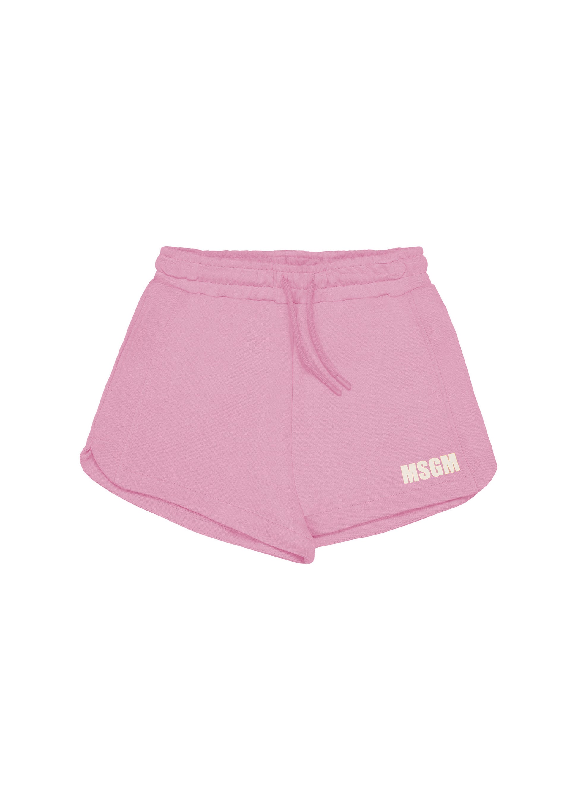MSGM Kids Short Rosa con Logo per Bambine fronte