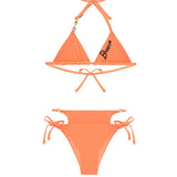 Barrow Kids Costume Bikini Papaya con Logo per Bambine