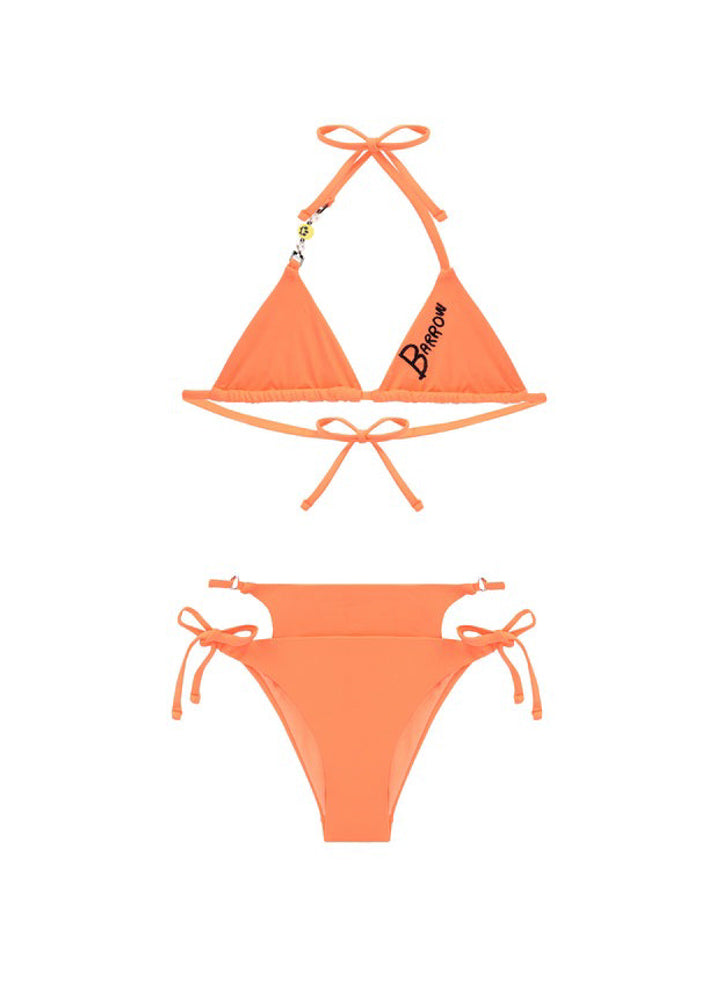 Barrow Kids Costume Bikini Papaya con Logo per Bambine
