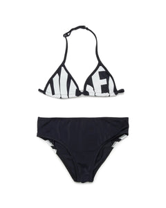 Diesel Kids Bikini Nero con Stampa Logo a Contrasto per Bambine