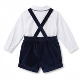 Deolinda Kids Completo 2 pezzi Camicetta + Salopette Blu Navy per Neonate