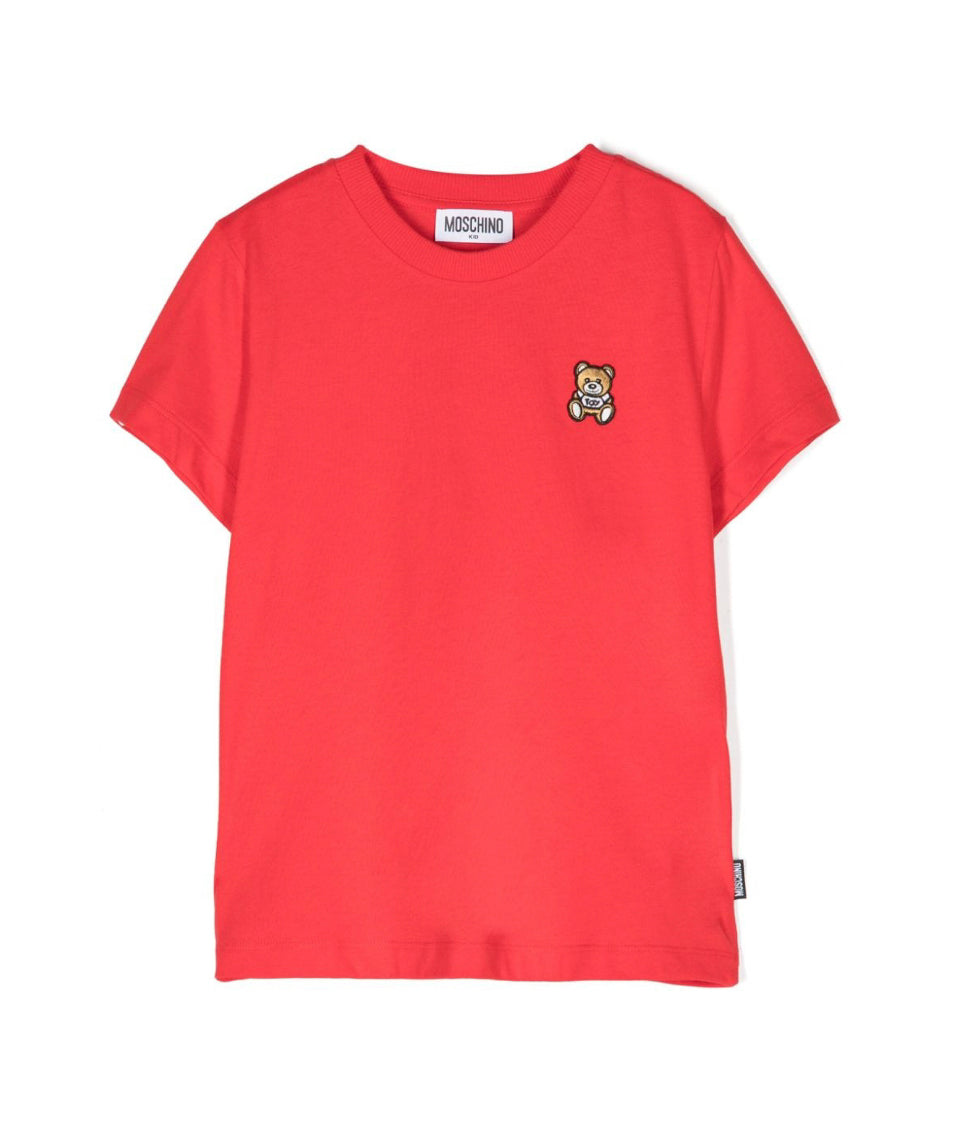 Moschino Kids T-shirt Rossa con Ricamo