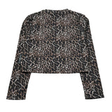 John Richmond Kids T-Shirt Crop Fantasia Leopardato con Logo Rosso per Bambine