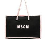 MSGM Kids Borsa Nera Tote Grande con Stampa Florence Kids  (fronte)