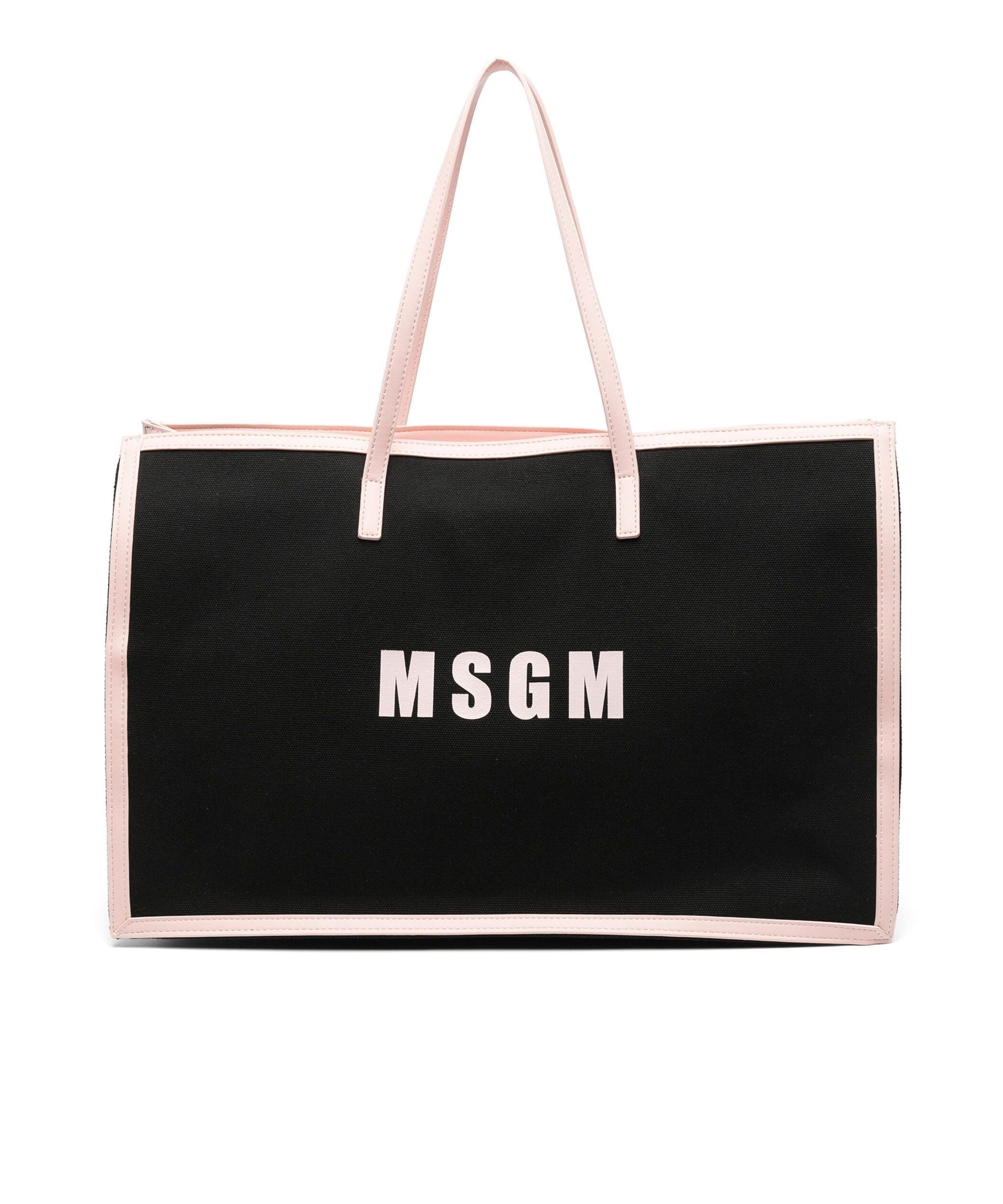 MSGM Kids Borsa Nera Tote Grande con Stampa Florence Kids  (fronte)
