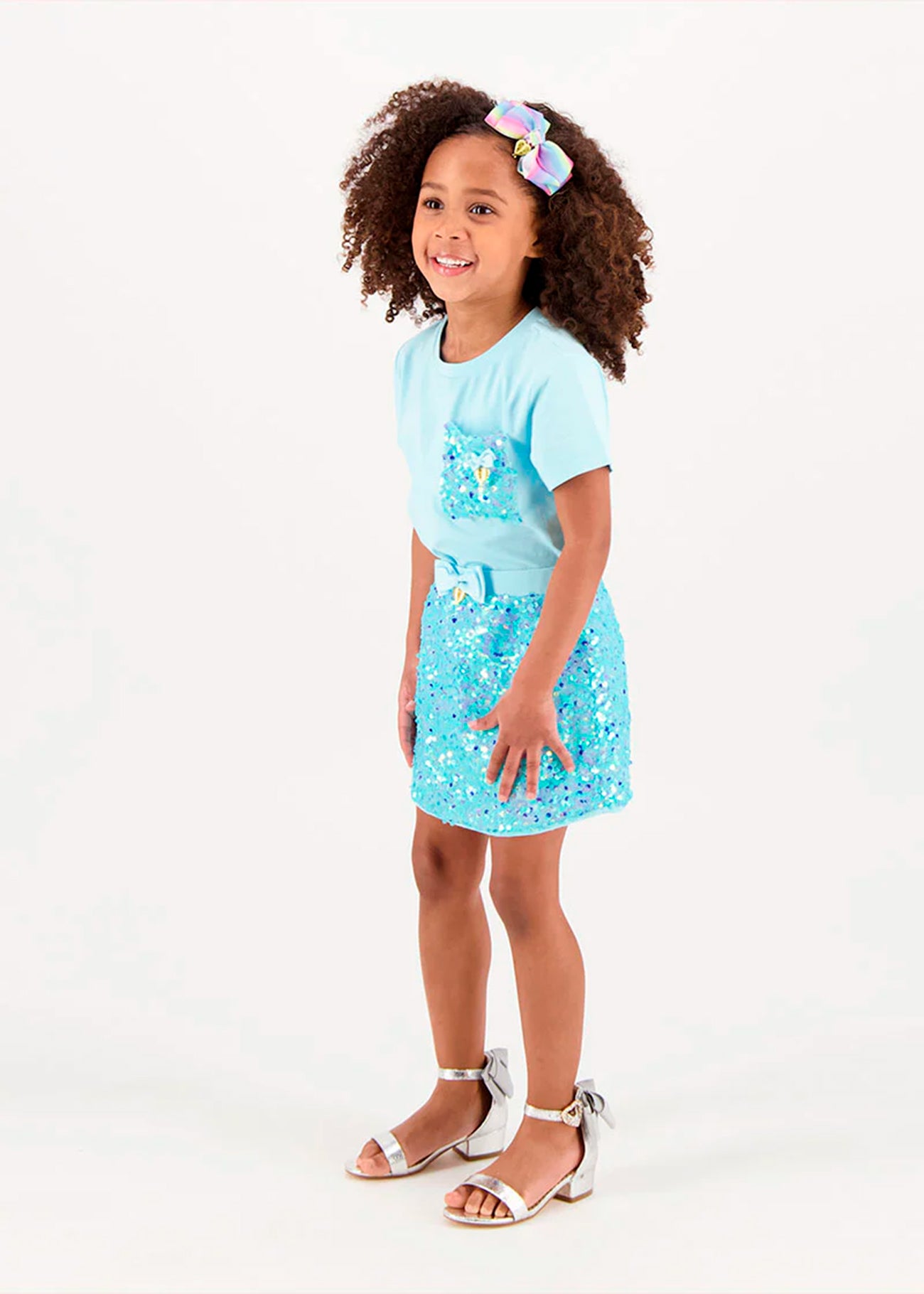 Angel's Face Gonna Turchese Pailettes per Bambine