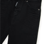 Dsquared2 Kids Jeans Denim Neri Straight Fit per Bambini (dettaglio)