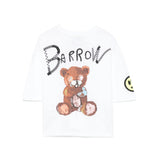 Barrow Kids T-shirt Crop Bianca con Stampa per Bambine