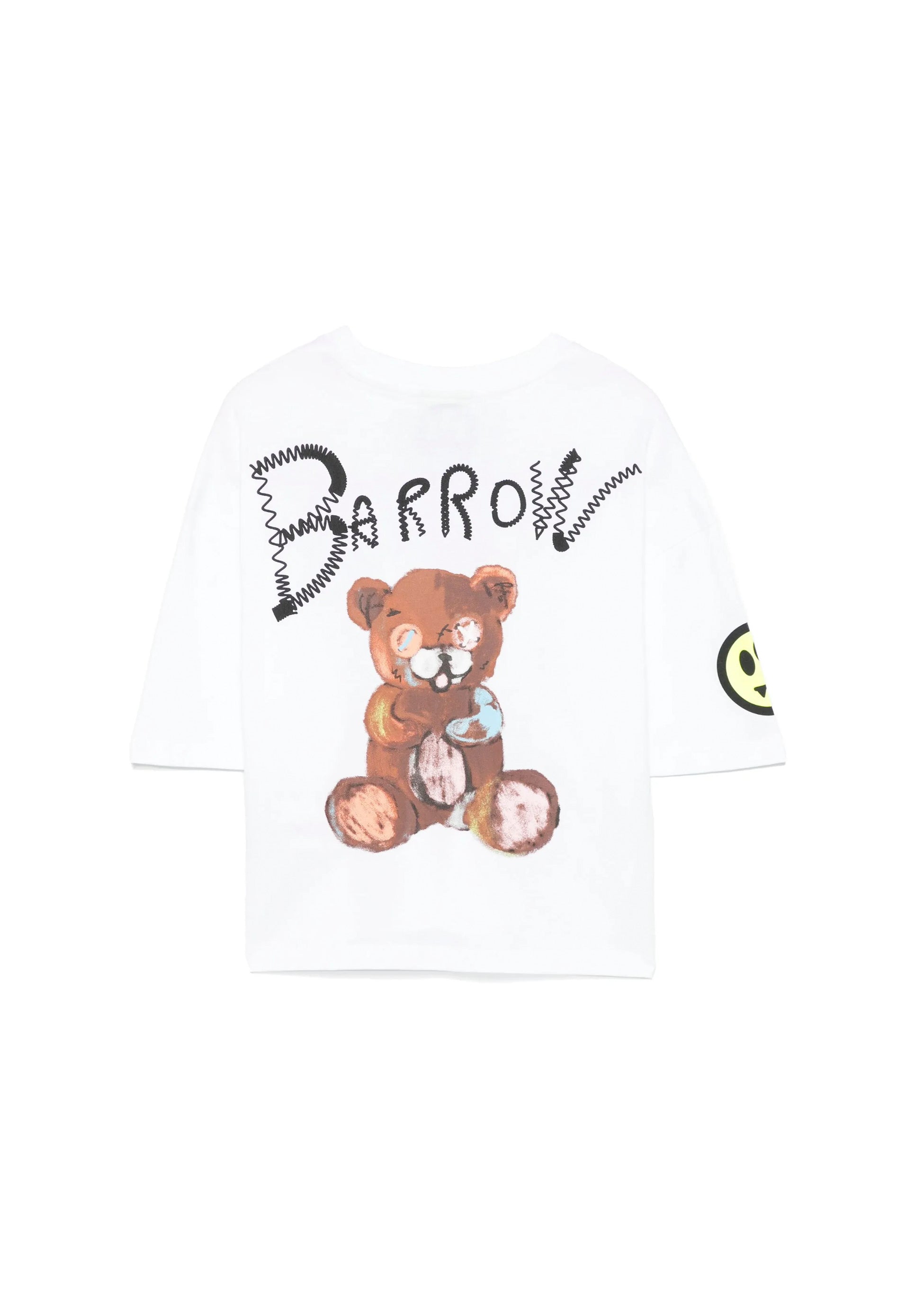 Barrow Kids T-shirt Crop Bianca con Stampa per Bambine