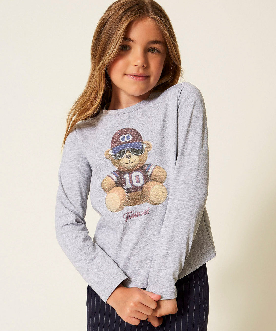 Twinset Kids Maglia a Maniche Lunghe con Stampa per Bambine