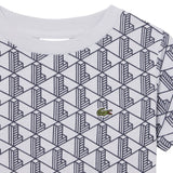 Lacoste Kids T-Shirt Grigio con Stampa All-Over per Bambini