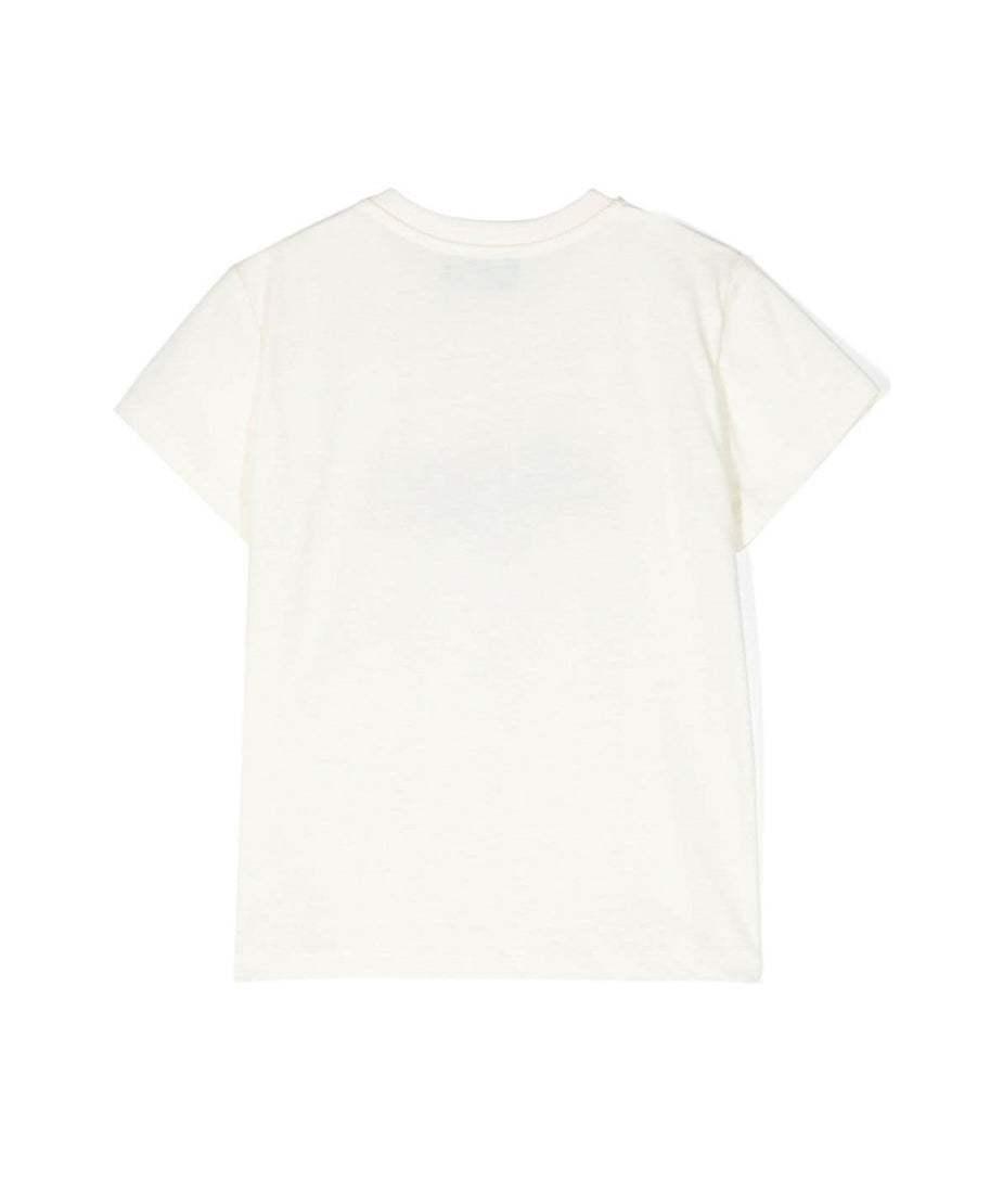 Moschino Kids T-shirt Panna con Stampa Teddy Bear per Neonate