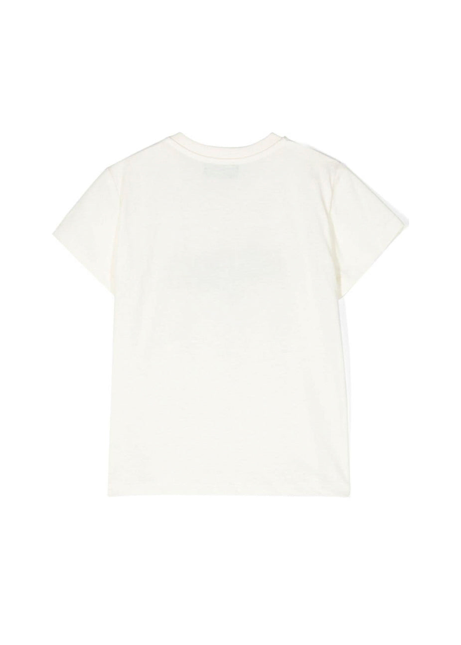 Moschino Kids T-shirt Panna con Stampa Teddy Bear per Neonate