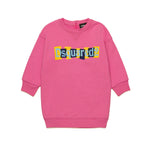 Dsquared2 Kids Abito in Felpa Fucsia con Logo Boxed per Neonate