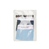 Dsquared2 Kids Set 2pz. Boxer Nero/Celeste per Bambini